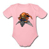 Character #77 Organic Short Sleeve Baby Bodysuit - light pink