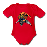 Character #77 Organic Short Sleeve Baby Bodysuit - red