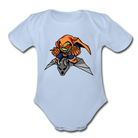 Character #77 Organic Short Sleeve Baby Bodysuit - sky