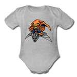 Character #77 Organic Short Sleeve Baby Bodysuit - heather grey