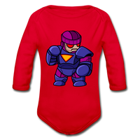 Character #78 Organic Long Sleeve Baby Bodysuit - red