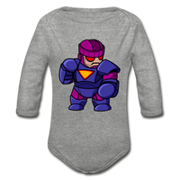 Character #78 Organic Long Sleeve Baby Bodysuit - heather grey