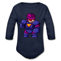 Character #78 Organic Long Sleeve Baby Bodysuit - dark navy