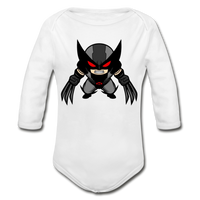 Character #79 Organic Long Sleeve Baby Bodysuit - white