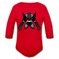 Character #79 Organic Long Sleeve Baby Bodysuit - red