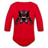 Character #79 Organic Long Sleeve Baby Bodysuit - red