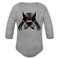 Character #79 Organic Long Sleeve Baby Bodysuit - heather grey