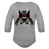 Character #79 Organic Long Sleeve Baby Bodysuit - heather grey