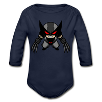 Character #79 Organic Long Sleeve Baby Bodysuit - dark navy