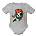 Character #80 Organic Short Sleeve Baby Bodysuit - heather grey