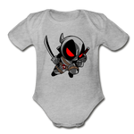 Character #81 Organic Short Sleeve Baby Bodysuit - heather grey