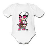 Character #82 Organic Short Sleeve Baby Bodysuit - white