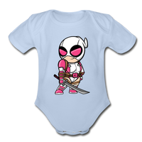 Character #82 Organic Short Sleeve Baby Bodysuit - sky