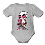 Character #82 Organic Short Sleeve Baby Bodysuit - heather grey