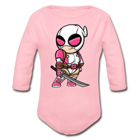 Character #82 Organic Long Sleeve Baby Bodysuit - light pink