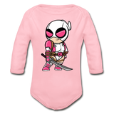 Character #82 Organic Long Sleeve Baby Bodysuit - light pink
