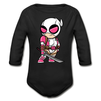 Character #82 Organic Long Sleeve Baby Bodysuit - black