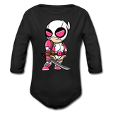Character #82 Organic Long Sleeve Baby Bodysuit - black