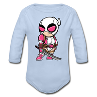 Character #82 Organic Long Sleeve Baby Bodysuit - sky