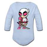 Character #82 Organic Long Sleeve Baby Bodysuit - sky