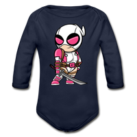 Character #82 Organic Long Sleeve Baby Bodysuit - dark navy