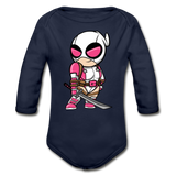 Character #82 Organic Long Sleeve Baby Bodysuit - dark navy