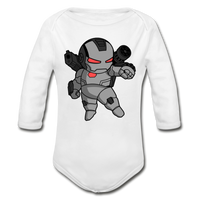 Character #83 Organic Long Sleeve Baby Bodysuit - white