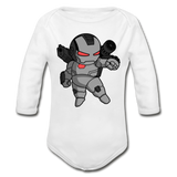 Character #83 Organic Long Sleeve Baby Bodysuit - white