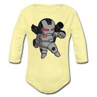 Character #83 Organic Long Sleeve Baby Bodysuit - washed yellow