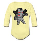 Character #83 Organic Long Sleeve Baby Bodysuit - washed yellow