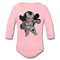 Character #83 Organic Long Sleeve Baby Bodysuit - light pink