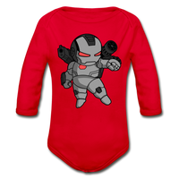 Character #83 Organic Long Sleeve Baby Bodysuit - red