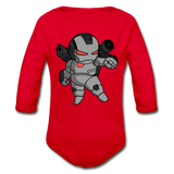 Character #83 Organic Long Sleeve Baby Bodysuit - red