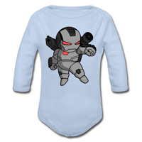 Character #83 Organic Long Sleeve Baby Bodysuit - sky