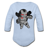 Character #83 Organic Long Sleeve Baby Bodysuit - sky