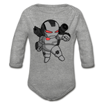 Character #83 Organic Long Sleeve Baby Bodysuit - heather grey