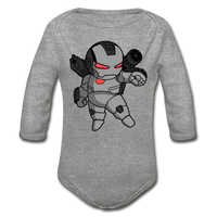 Character #83 Organic Long Sleeve Baby Bodysuit - heather grey