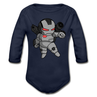 Character #83 Organic Long Sleeve Baby Bodysuit - dark navy