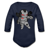 Character #83 Organic Long Sleeve Baby Bodysuit - dark navy