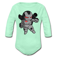 Character #83 Organic Long Sleeve Baby Bodysuit - light mint