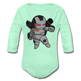 Character #83 Organic Long Sleeve Baby Bodysuit - light mint