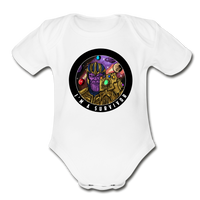 Character #84 Organic Short Sleeve Baby Bodysuit - white