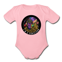 Character #84 Organic Short Sleeve Baby Bodysuit - light pink