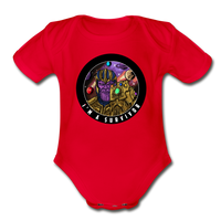 Character #84 Organic Short Sleeve Baby Bodysuit - red