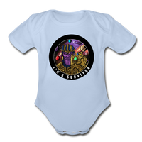 Character #84 Organic Short Sleeve Baby Bodysuit - sky