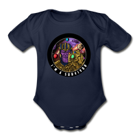 Character #84 Organic Short Sleeve Baby Bodysuit - dark navy