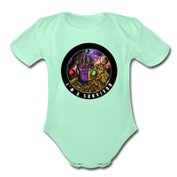Character #84 Organic Short Sleeve Baby Bodysuit - light mint