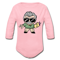 Character #85 Organic Long Sleeve Baby Bodysuit - light pink