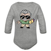 Character #85 Organic Long Sleeve Baby Bodysuit - heather grey