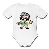 Character #85 Organic Short Sleeve Baby Bodysuit - white